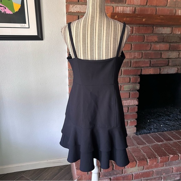 Cinq a Sept Dara Bustier Floral Embroidered Mini Dress in Navy Blue Sz 12 - Picture 9 of 10